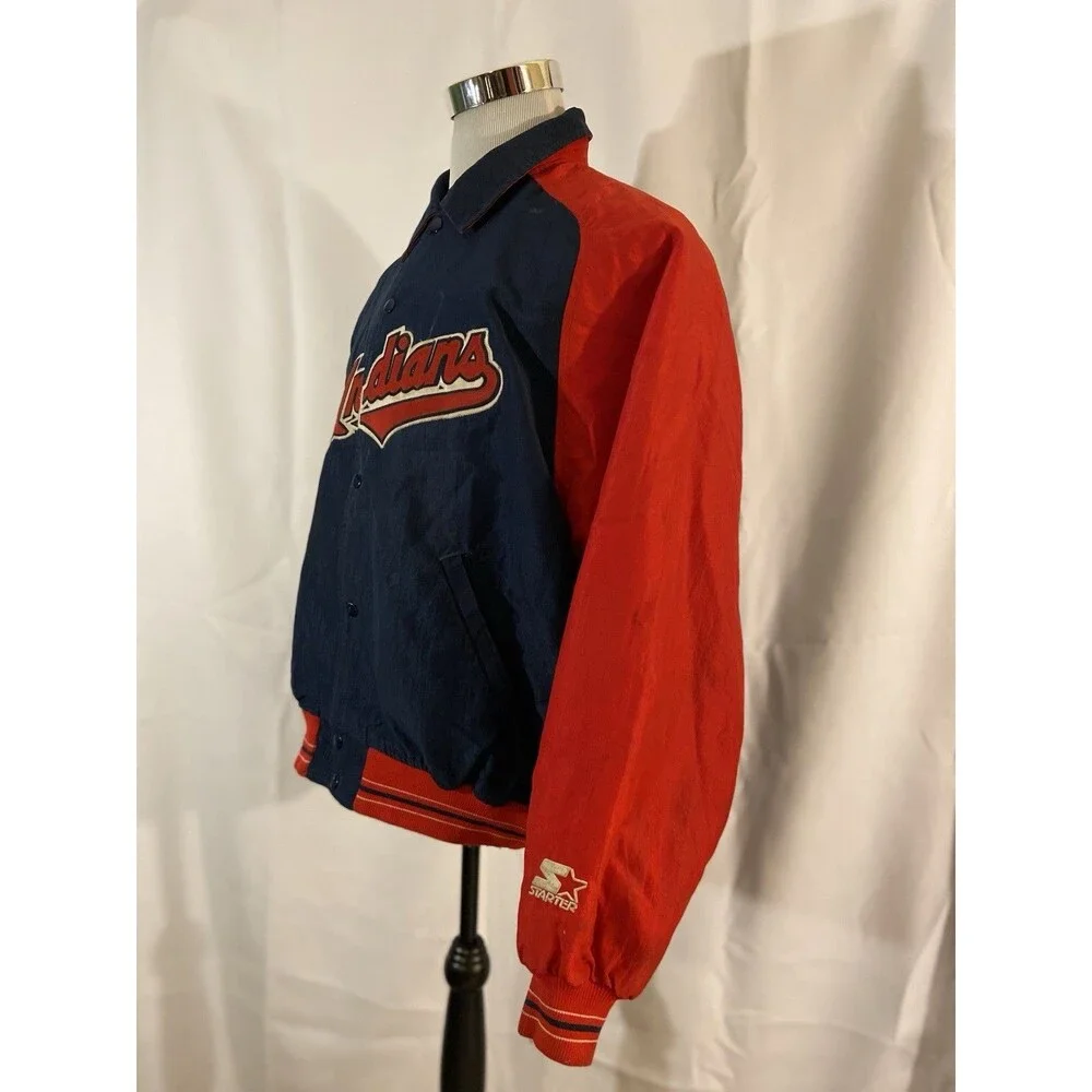 Cleveland Indians Starter Jacket Large MLB Diamond Collection Vintage *READ*